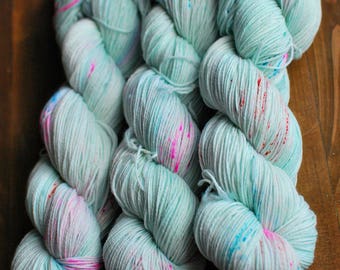 Cotton Candy, Hand Dyed Yarn, SW Sock