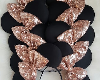 Black and Rose gold Disney Ears