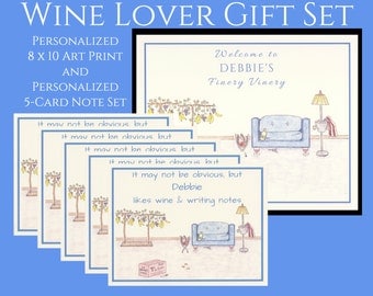 Personalized Wine Gifts, Wine Gift, Personalized Gift Set, Wine Lover, Wine Print, Gift Sets, Personalized Gifts, Wine Décor, Wine Art