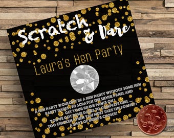 Hen Party Dares, Bachelorette Party Dares, Scratch Dare Cards, Hen Party Games, Hen Party Favours, Hen Party Decor, Hen Party Fun, Wedding