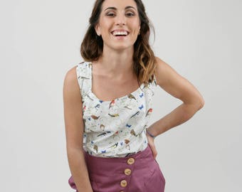 Printed organic cotton blouse