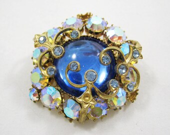 Brooch,Czech glass,Pendant, decoration, bijouterie, retro, decor, gift, collectible, Soviet Union, Ukraine, Russia, USSR