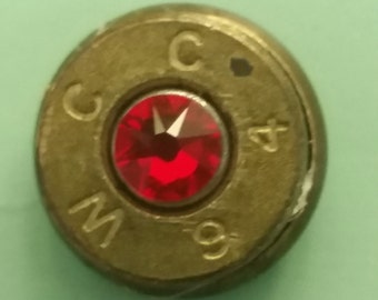 Bullet Tie Pin, Bullet Tie Tac, Western Tie Tac, Upcycled Tie Tac, Unique Tie Tac, Red Tie Tac, Red Tie Pin, Mens Jewelry, Bullet Jewelry