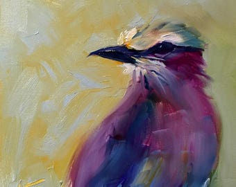 colorful personality // bird art // bird painting // original art // original painting // colorful bird // fine art // oil painting // art