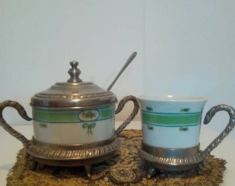 50 years old sugar bowl with spoon