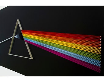 Pink Floyd string art "Dark Side of the Moon" | Music string art | Nails and strings art | Pink Floyd art