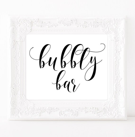 Bubbly bar sign Champagne sign Brunch and bubbly Bridal shower