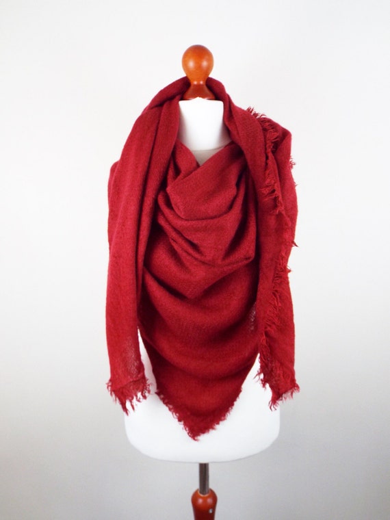 SUNA SCARF in RED Ruby Red Blanket Scarf oversized by Scraffs