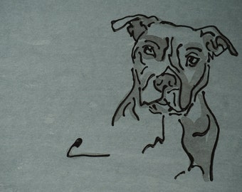 Pitbull Wall Art pit bull drawing | etsy Pitbull Wall Art pit bull drawing | etsy