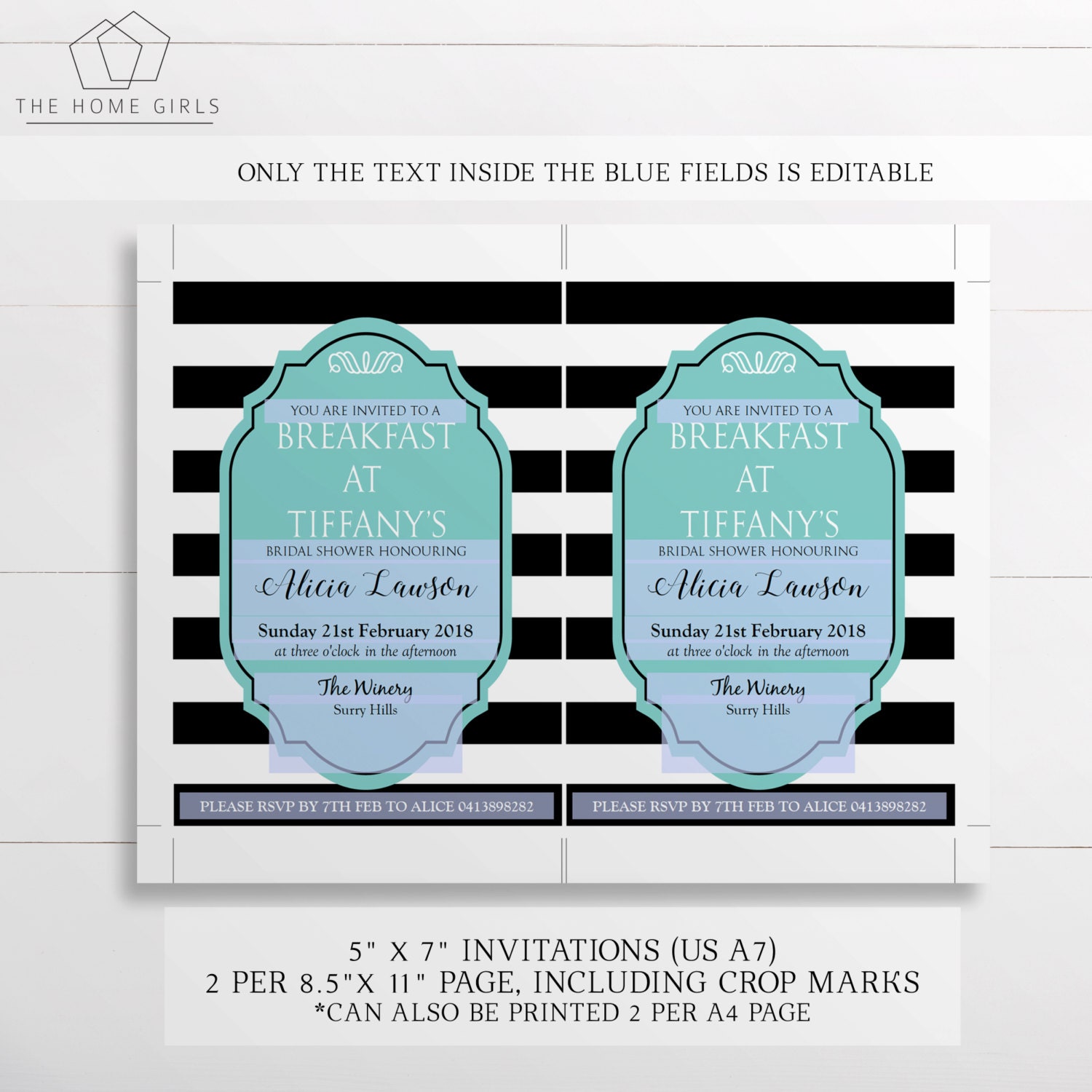 Breakfast at Tiffany's Invitation / by PaperMinxPrintables on Etsy