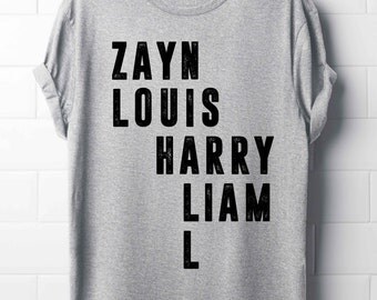 One Direction T-Shirt. Directioner T-Shirt, Zayn Malik,Niall Horan, Louis Tomlinson, Harry Styles, Liam Payne T-Shirt, Directioners