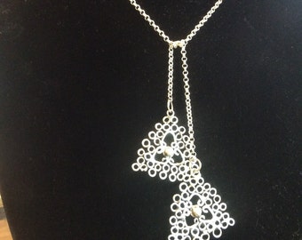 Sterling silver lariat necklace