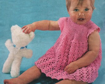 Vintage Peter Pan P137 Crochet Dress Pattern 20" chest
