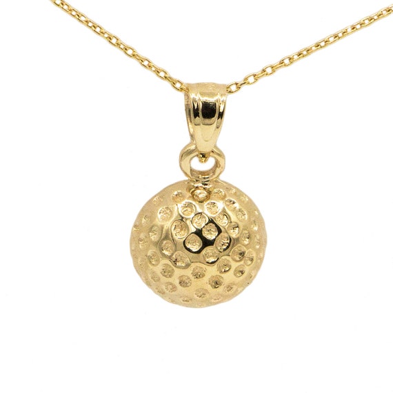 14k Yellow Gold Golf Ball Necklace