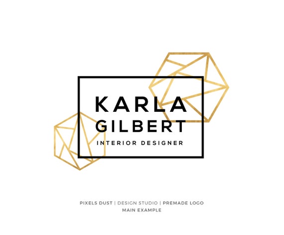 Modern Geometric Logo Design Premade Logo Gold Logo