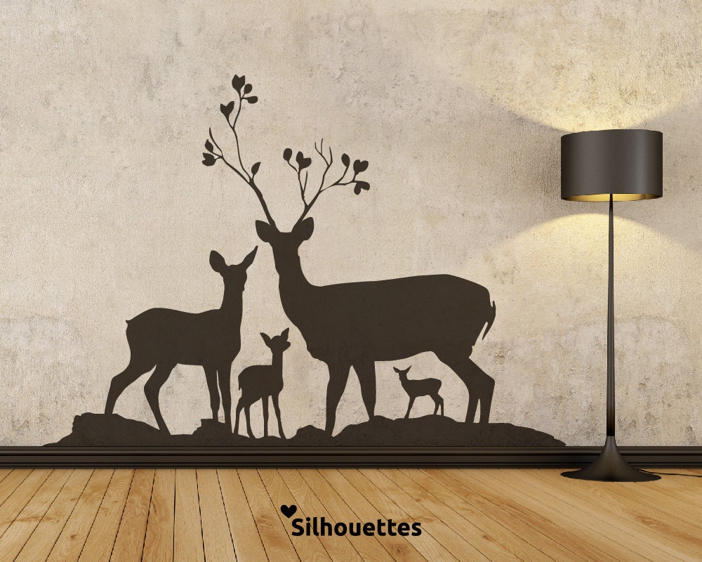 Download SVG | deer family - silhouette svg, dxf, eps, jpg INSTANT DOWNLOAD Vector file for print or ...