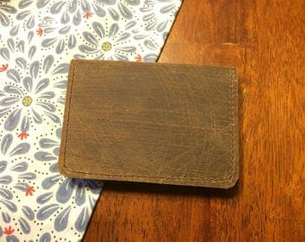 Minimalist Leather Wallet - Amish Handmade - Brown - Bifold - Made in USA