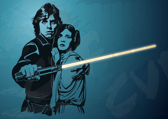 Download Vector STAR WARS Princess Leia and Luke Download files