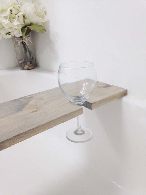 Bath Tub Tray Caddy WITH Wine Glass Holder by ...