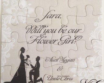 Flower girl proposal puzzle, Ask Ring Bearer puzzle invitation , Will you be our Usher card, Ask Sign Bearer, Jr. Bridesmaid gift - Unisex