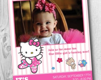 Printable Hello Kitty Birthday Invitation for all AGES! Personalized Hello Kitty Birthday Invitation, Custom Hello Kitty Invitation