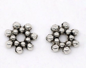 Antique Silver Tone Retro Style Spacer Beads (1899)