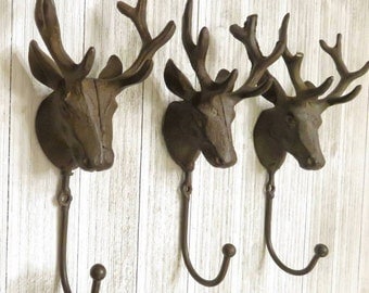 Deer Head, Deer Wall Hanging, Bathroom Hooks, Bathroom Wall Decor, Wall Hooks, Animal Hooks, Deer Wall Decor, Fireplace Mantle Decor, Towel