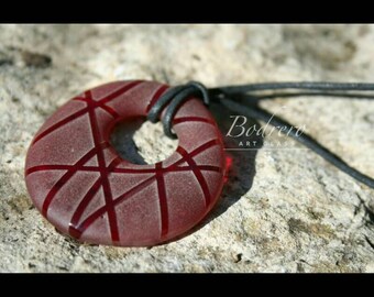 Red Pebble Pendant Necklace