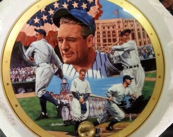 Lou Gehrig The Iron Horse Royal Doulton Franklin Mint Collectable Plate