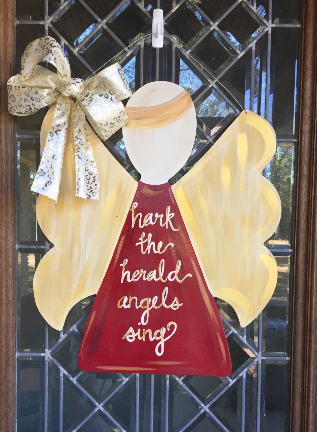 Christmas angel door sign Christmas door hanger Angel door
