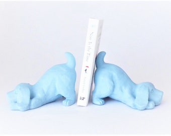 Bookends, Office Decor, Baby's Room, Gift for Baby, Puppy Decor, Dog Figurine, Dog Statue, Canine Decor, Office Accessories, Puppy Bookends,