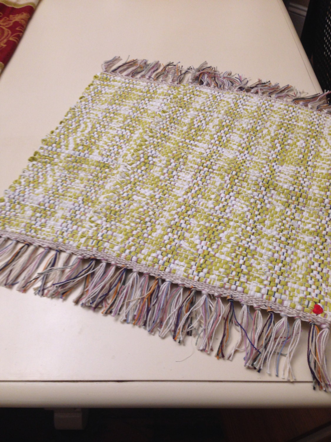 Hand Woven Placemats woven on a Loom green by NewEnglandRugmaker