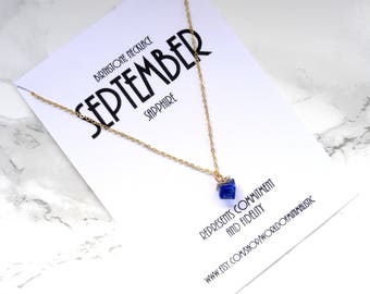 SEPTEMBER Birthstone necklace, birthday gift, minimalist necklace, dainty delicate necklace, minimalist jewelry, wish layering necklace