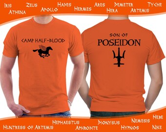 Camp Half Blood t shirt, Percy Jackson and the Olympians Demigod for boys, orange men unisex shirt