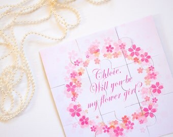 Flower Girl Puzzle, Will You Be My Flower Girl, Wedding Favor, Asking Flower Girl, Flower Girl Gift, Puzzle Invitation, Flower Girl Jigsaw