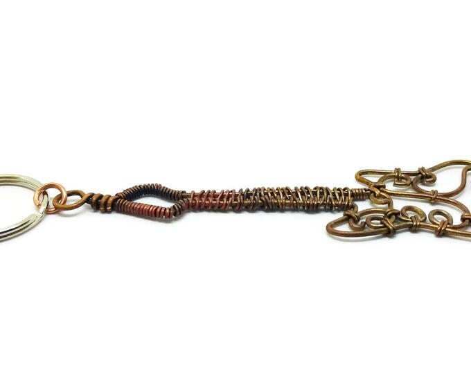 Copper Guitar Key Chain, Copper Wire Fender Jazz Bass Key Chain, Father's Day Gift, Gift for Musicians, Gift for Music Lovers