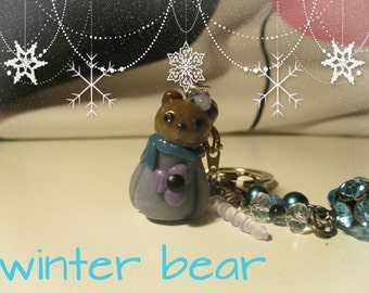 Keychain/ Dust Plug: Winter Bear