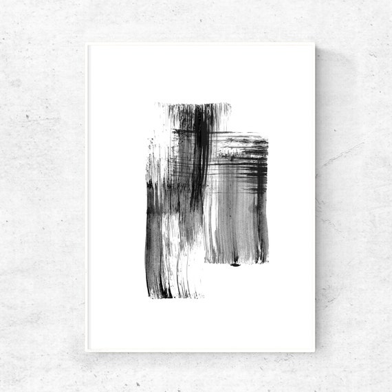 Black and white print abstract painting digital print art