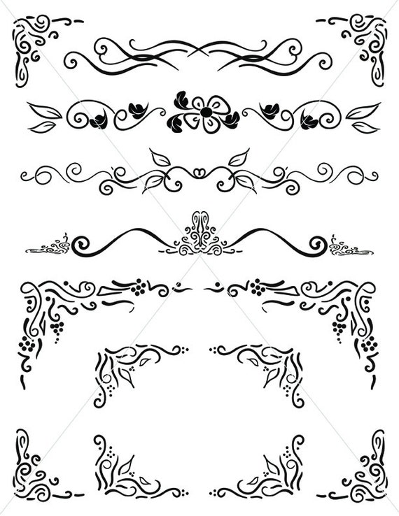 Download SVG Corners Ornamental Corbels Flourish Borders Digital