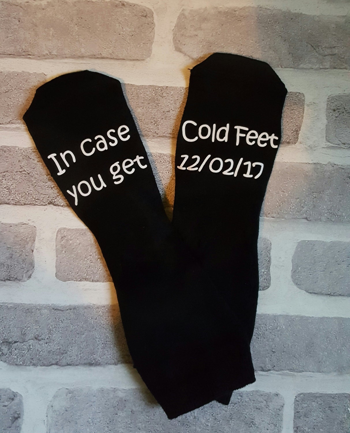 In Case You Get Cold Feet Groom Socks Funny Verse Socks