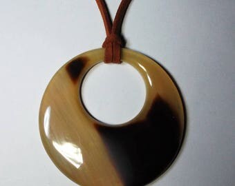 Horn pendant - Buffalo horn jewelry - Horn pendant necklace - KAI-5681