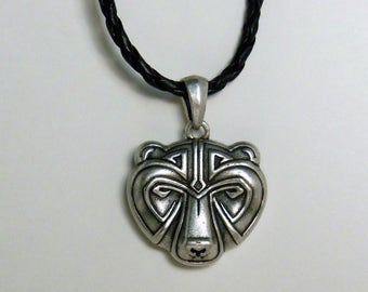 Bear Pendant - Slavic Bear Pendant - Wiccan, Celtic, Viking, Norse Slavic Animal - Gift for Him - Mens necklace - silver pendant - jewelry