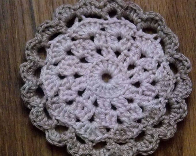 Beige and white lace napkin, crochet lace doily, set of 6, crocheted decoration, crochet table decor, decorative crochet, crochet ornaments
