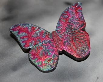Butterfly Brooch, Wearable Art Brooch, Lasercut Handpainted Wooden Brooch, Betty Butterfly Brooch