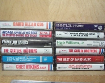 Vintage COUNTRY Cassette Tapes from 1960s - 1990s