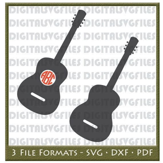 Download Items similar to Guitar SVG File,Guitar Monogram SVG ...