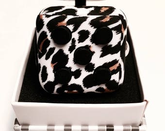 fidget cube leopard print