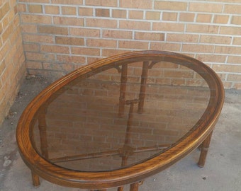 Hollywood Regency Bamboo Coffee Table