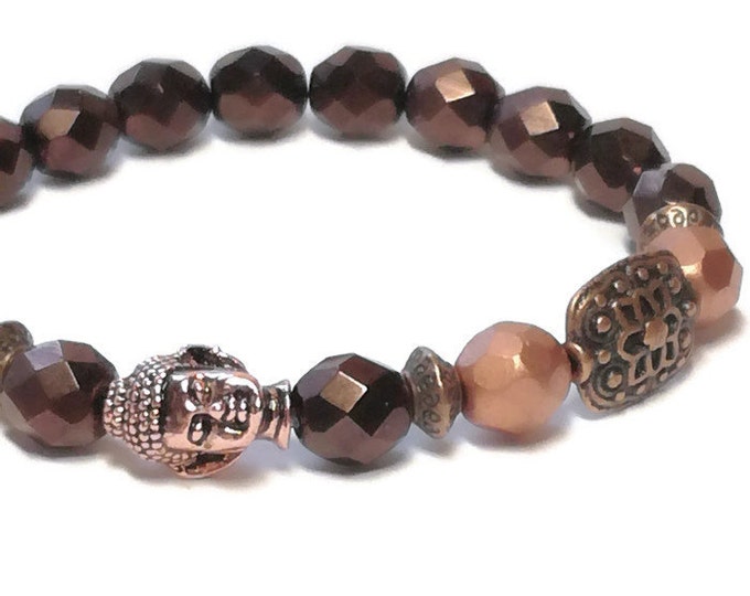 Buddha bracelet, yoga bracelet, Spiritual bracelet,cooper bracelet, yoga jewelry