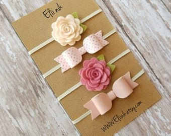 Baby headband set , flower headband, bow headband, baby bow headband, Newborn headband set, baby flower headband, set of 4 baby headband